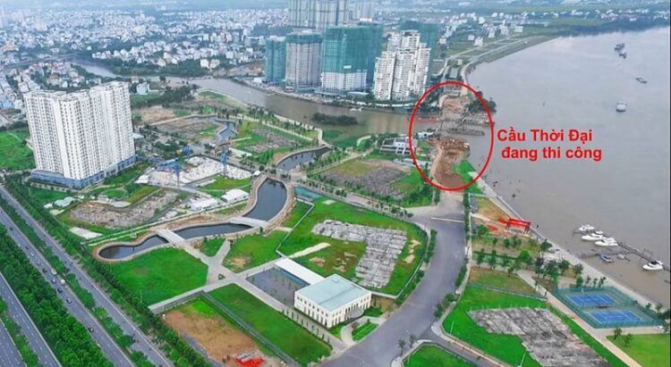 Vị trí khu vực thi công cầu Thời Đại
