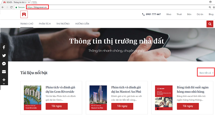 Hình 3. Truy cập gián tiếp trang Offer.rever.vn qua website Rever.vn