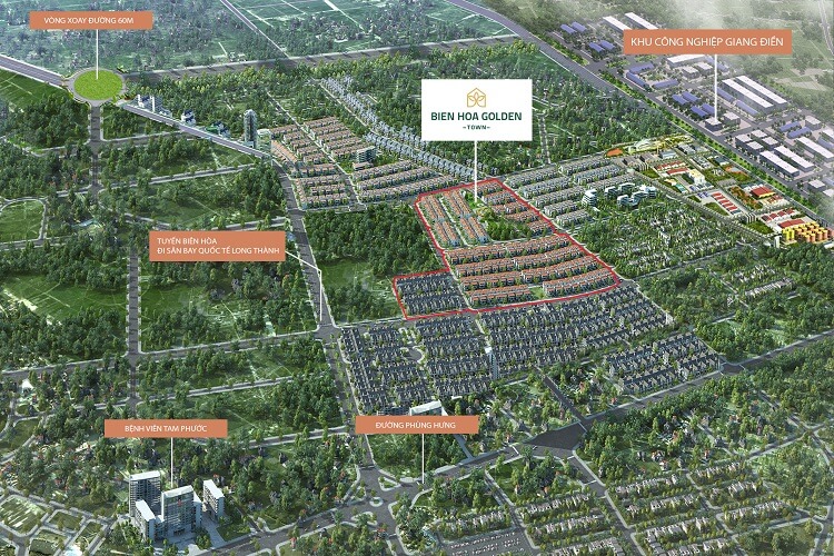 Dự án Biên Hòa Golden Town quy mô 11,46ha được quy hoạch bài bản