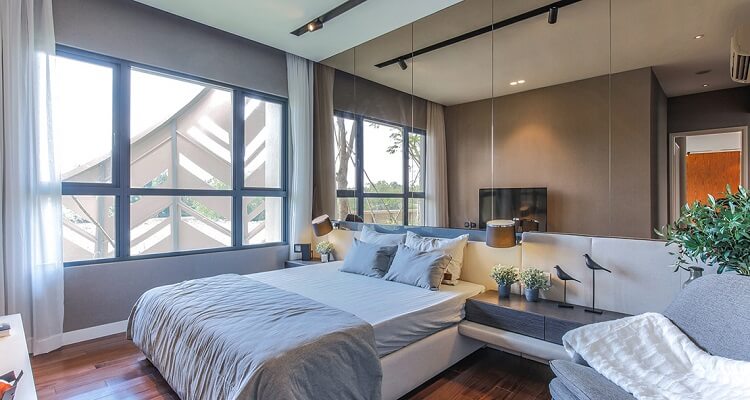 Phòng ngủ chính căn hộ mẫu Palm Heights 3 phòng ngủ (loại lớn)