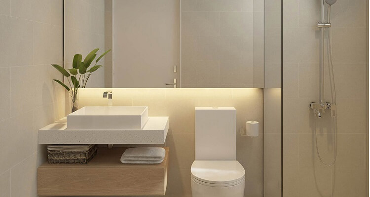 Phòng tắm căn hộ mẫu Palm Heights 3 phòng ngủ (loại nhỏ)