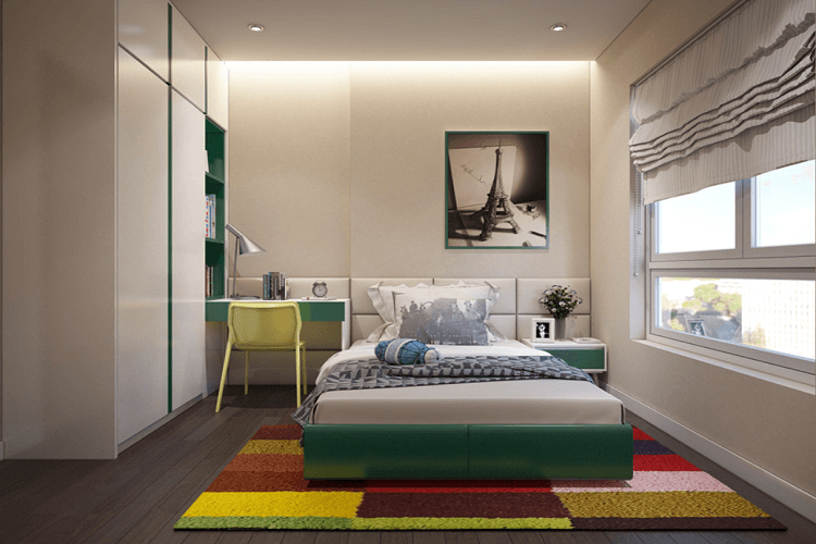 Mẫu thiết kế phòng ngủ căn hộ 3 phòng ngủ Gem Riverside
